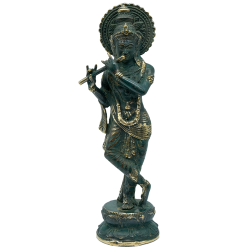 Bronze Krishna With Flute 26cm