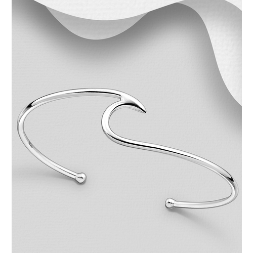 Silver Wave Cuff