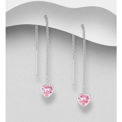 Heart Threader Earrings