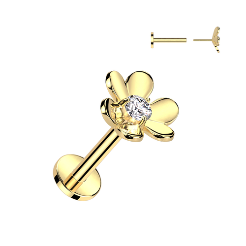 Threadless Flower Labret Stud