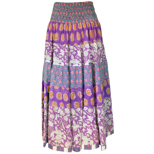 Cotton Block Print Skirt - Multi