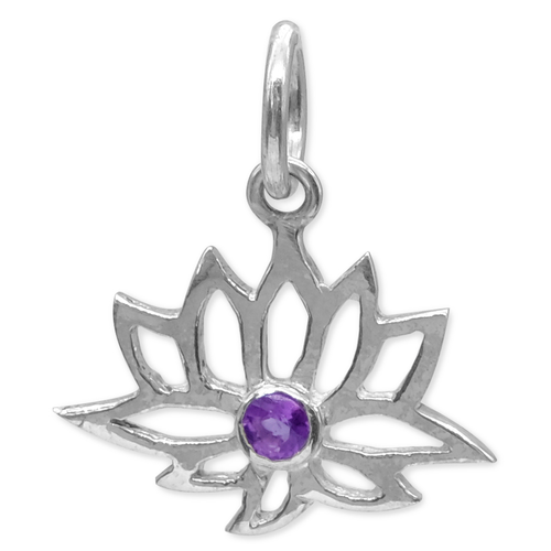 SS Stone Lotus Pendant 