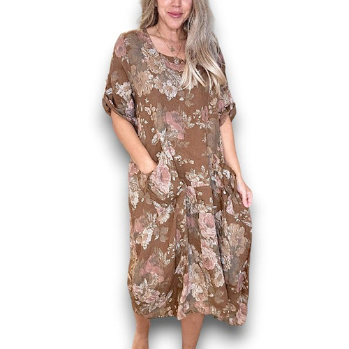 Scarlet Rose Button Dress - Helga May