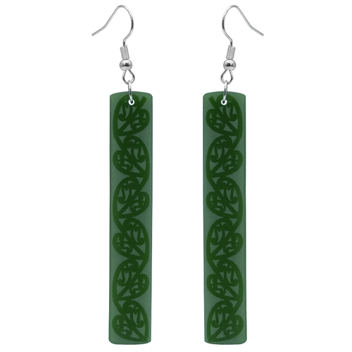 Acrylic Kowhaiwhai Bar Earrings