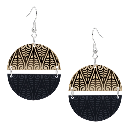 Acrylic Kowhaiwhai Symmetry Earrings