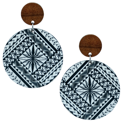 Acrylic Tapa Round Wood Studs