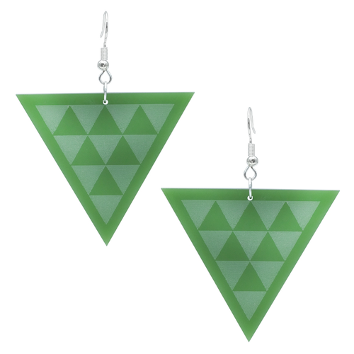 Acrylic Taaniko Triangle Earrings