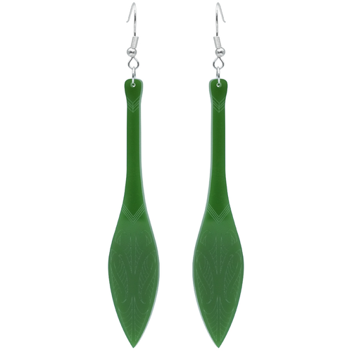 Acrylic Te Hoe Waka Earrings