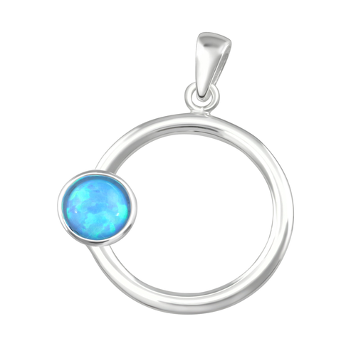 Opal Circle Pendant