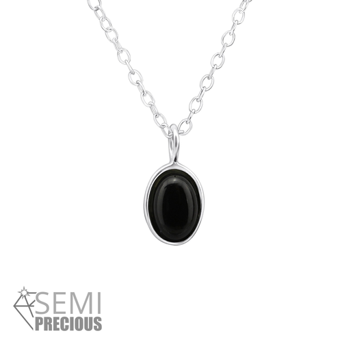 Oval Semi-Precious Necklace