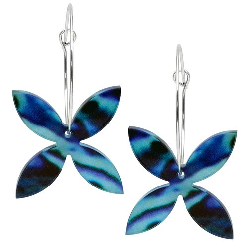Acrylic Frangipani Hoops Large
