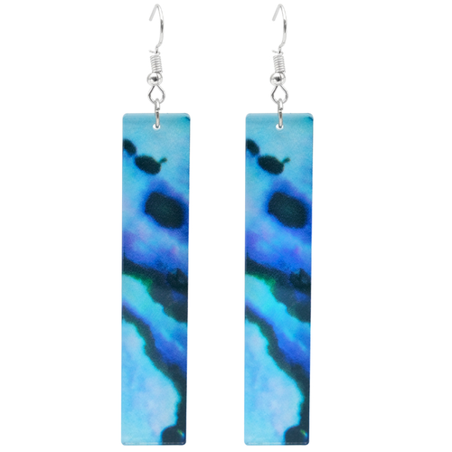 Acrylic Paua Bar Earrings
