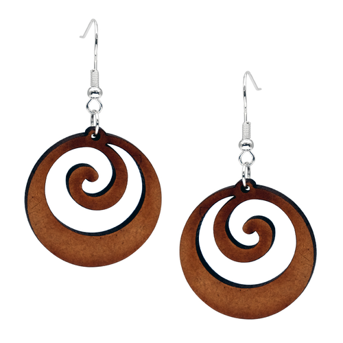 Acrylic/Wood Koru Earrings