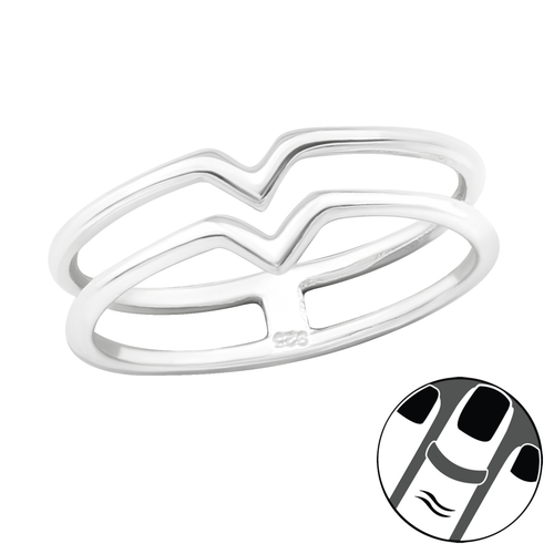 Double V Midi Ring