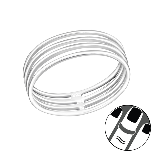 Quad Line Midi Ring