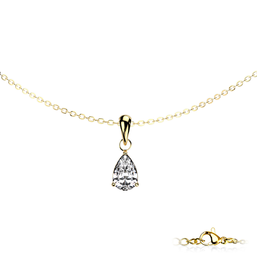 Pear Drop Solitaire Necklace