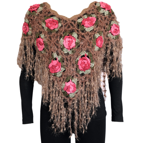 Crochet Rose Poncho