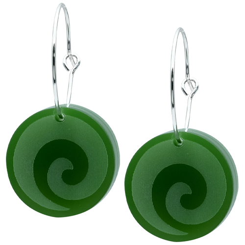 Acrulic Koru Engraved Earrings