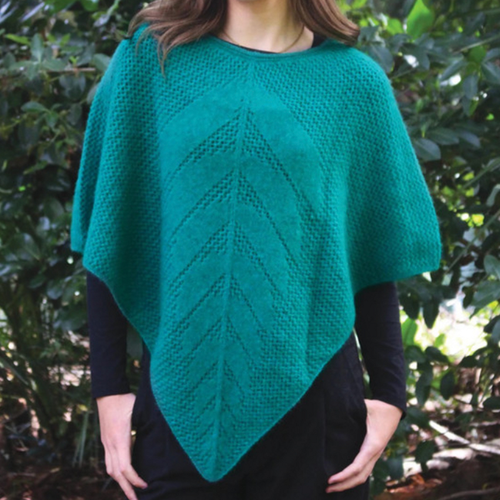 Possum Merino Leaf Lace Poncho - Lothlorian