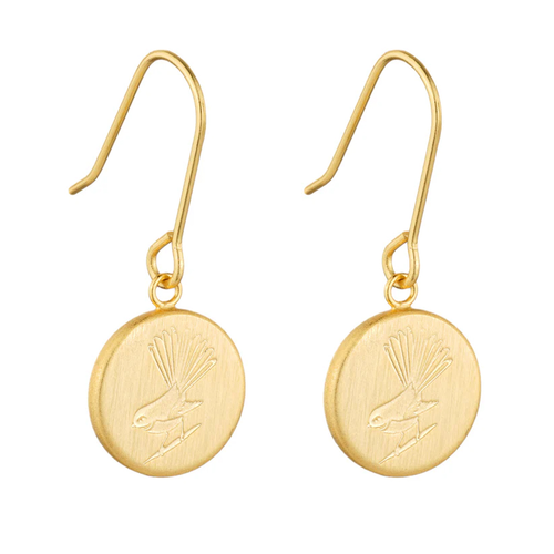 Round Fantail Earrings - Little Taonga