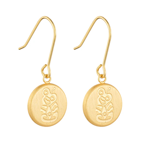 Round Tiki Earrings - Little Taonga