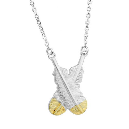 Huia Crossed Feather Necklace - Little Taonga