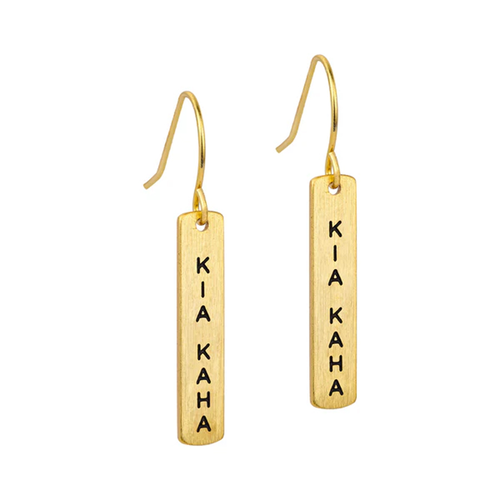 Te Reo Kia Kaha Earrings - Little Taonga