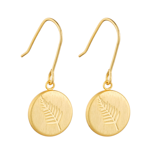 Round Fern Pendant Earring - Little Taonga