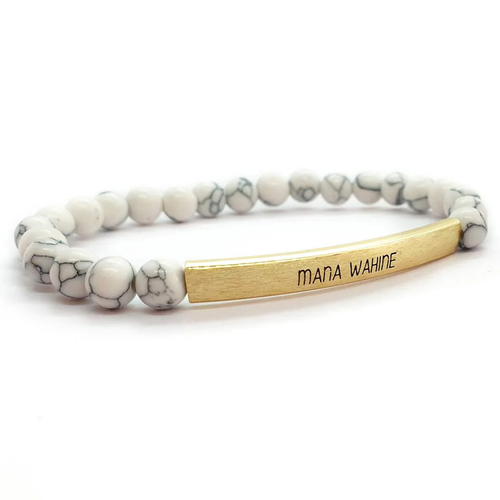 White Howlite Bracelet (Mana Wahine) - Little Taonga