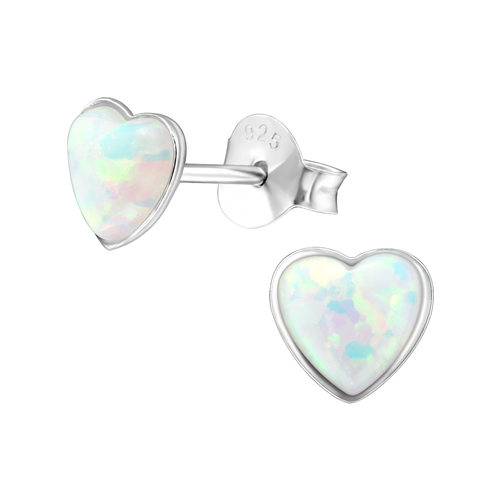 Heart Opal Studs