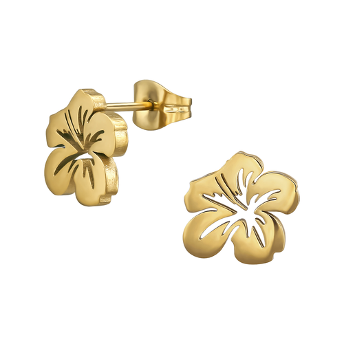 Gold Hibiscus Studs