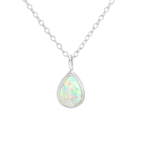 Pear Drop Opal Necklace