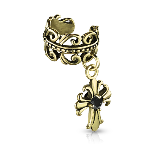 Fleur Di Les Cross Ear Cuff