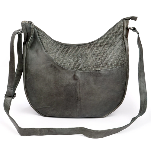 Jade Woven Leather Bag - In Leatherz