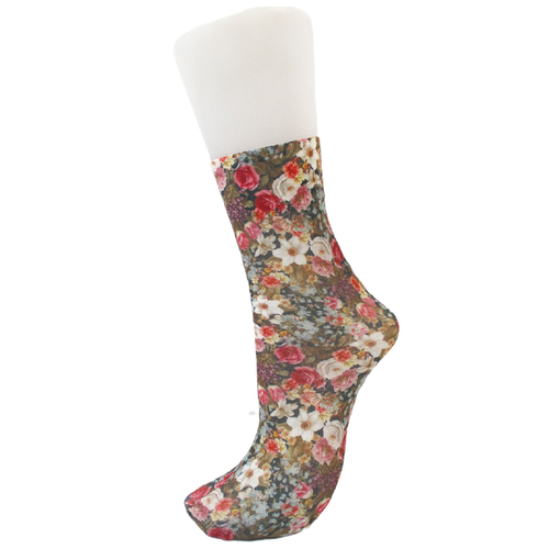 Olive Ditsy Ankle Sock - Celeste Stein