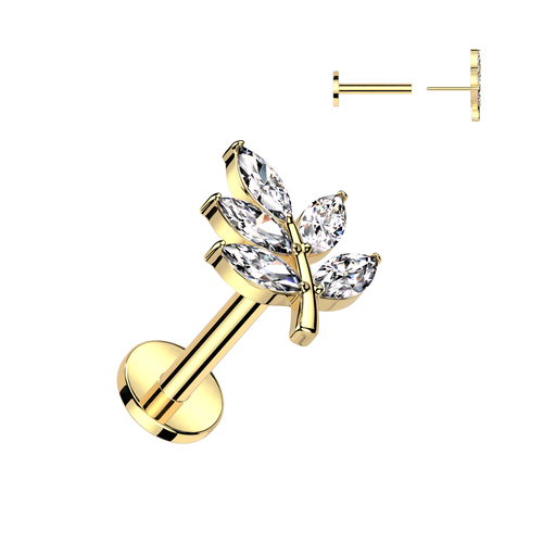 Leaf Style Push On Flat Back Studs