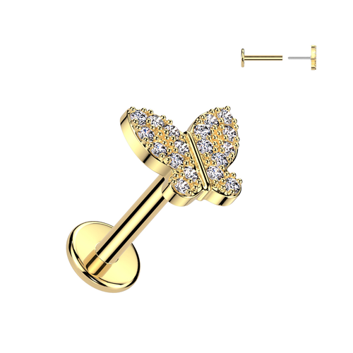 Butterfly Push On Flat Back Studs