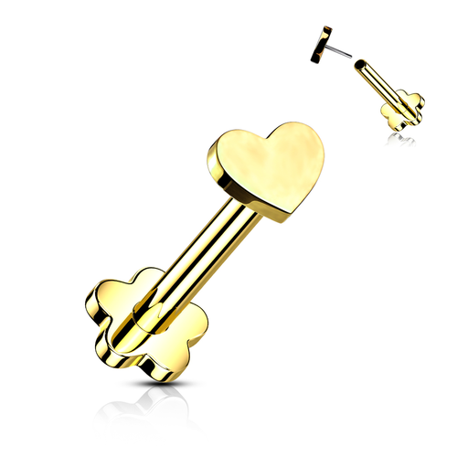 Heart Flower Push On Flat Back Studs