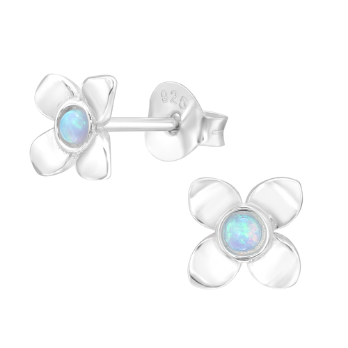Opal Flower Studs
