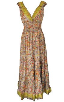 chinese dress ladies Unique Vintage Multicolor Plaid Cotton Flare Dress