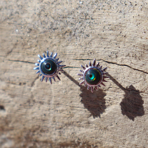 Sterling Silver Ra Studs - Little Taonga