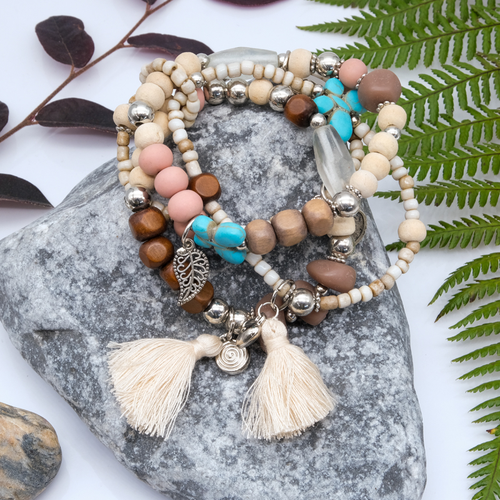 Beaded Natural Multi Bracelet