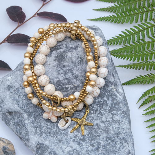 Stone Multi Charm Bracelet