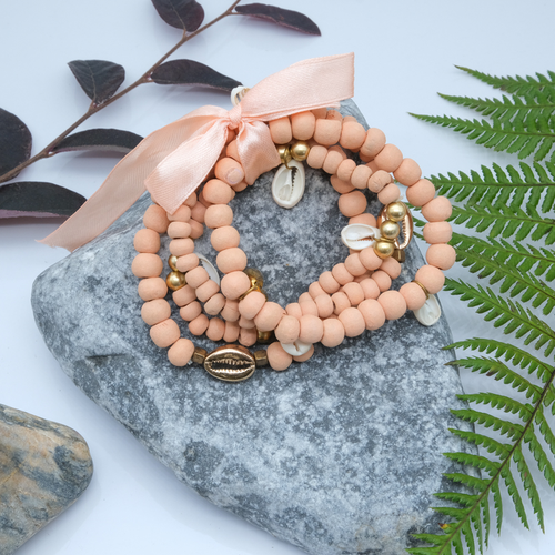 Wood and Shell Multi Bracelet
