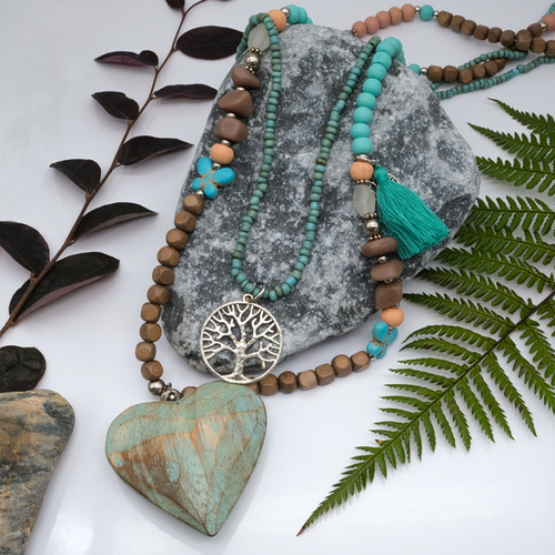 Wooden Charm Necklace