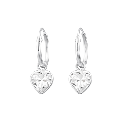 Cubic Zirconia Heart Sleepers