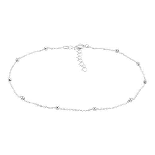 Silver Ball Anklet