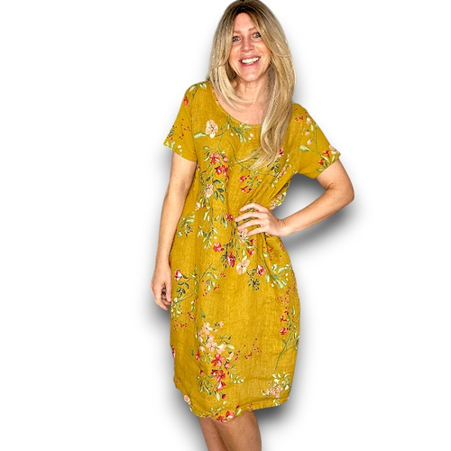 Linen Lingonberry Jungle Dress - Helga May